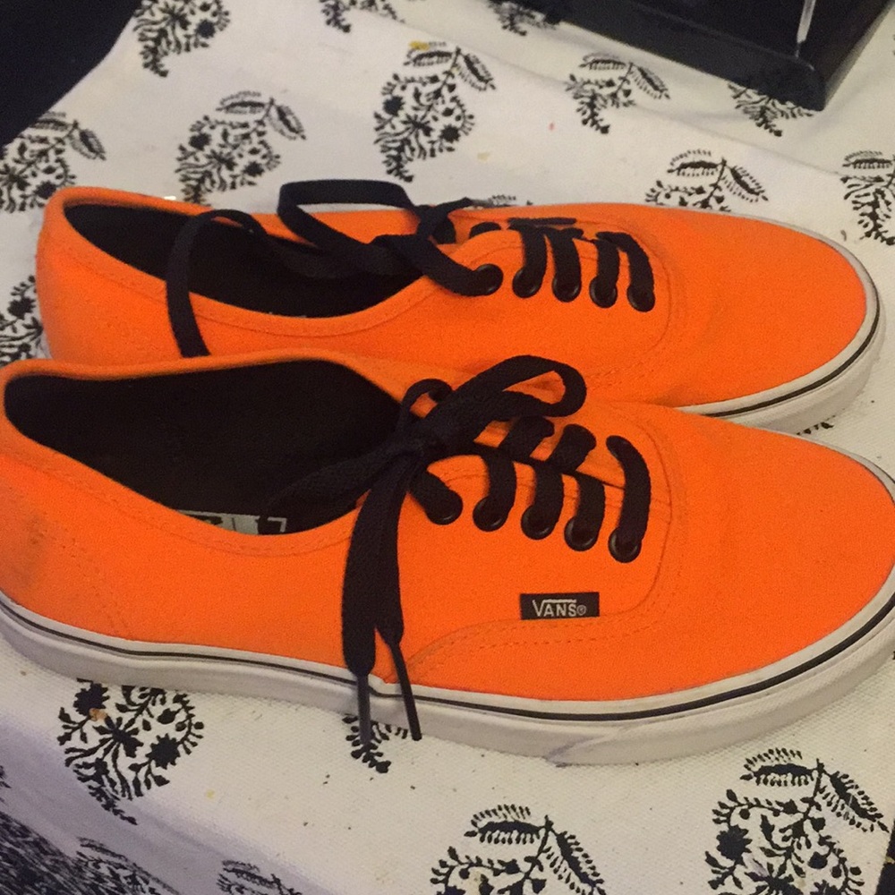 Neon orange shoes